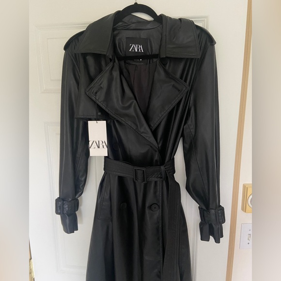ZARA faux leather longline trench - Picture 5 of 6